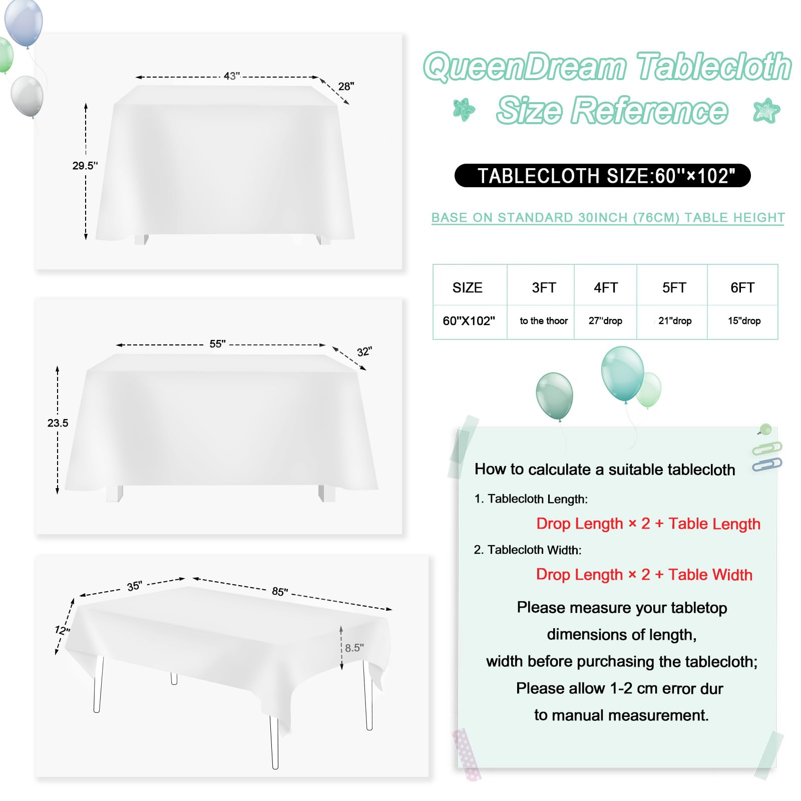 Queendream White Tablecloth 60X102 Inch Rectangular Sequin Tablecloth For Baby Shower Wedding Banquets Or Restaurants