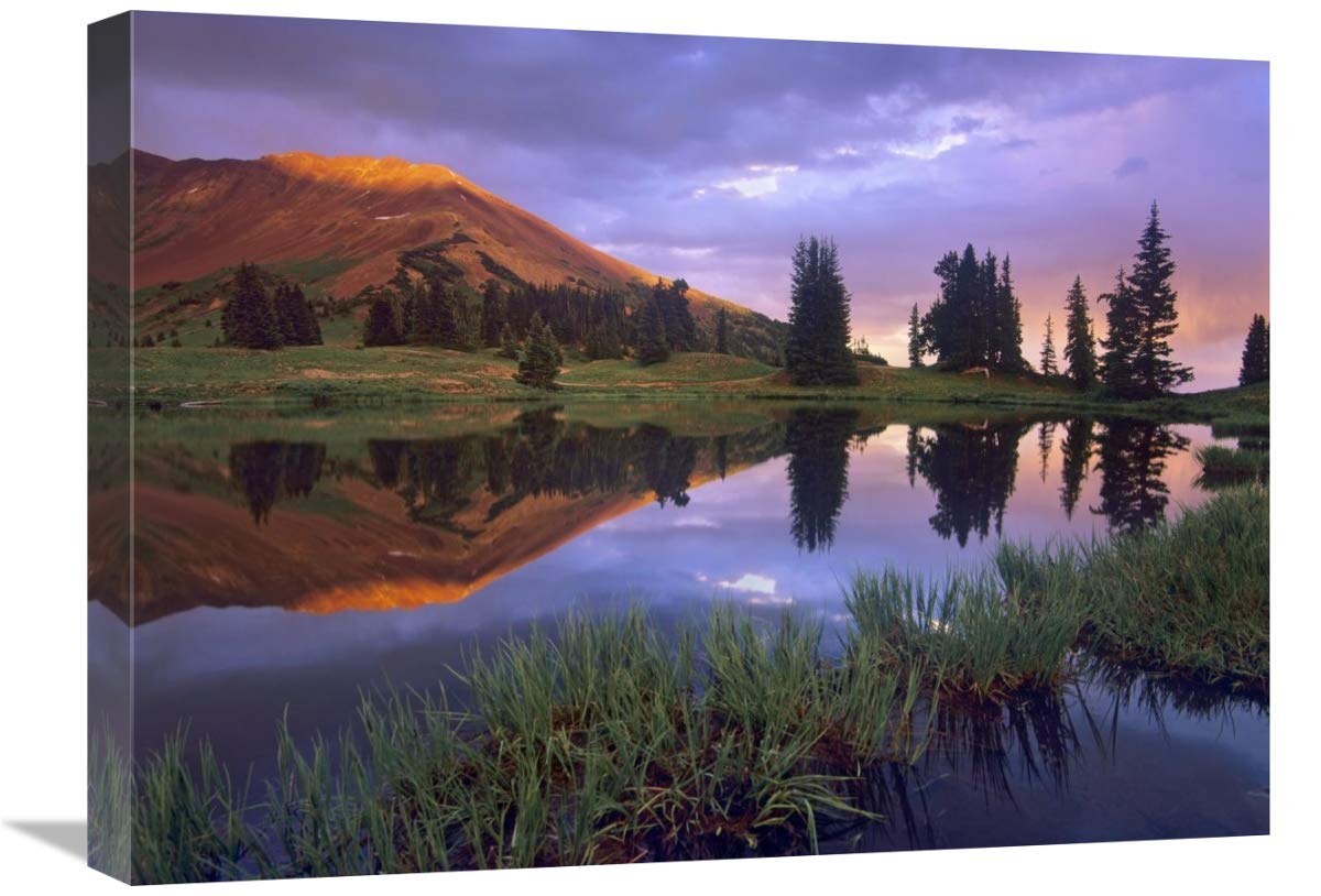Global Gallery Mount Baldy at Sunset Reflected in Lake Along Paradise Divide, Colorado-Canvas Art-24 x18 