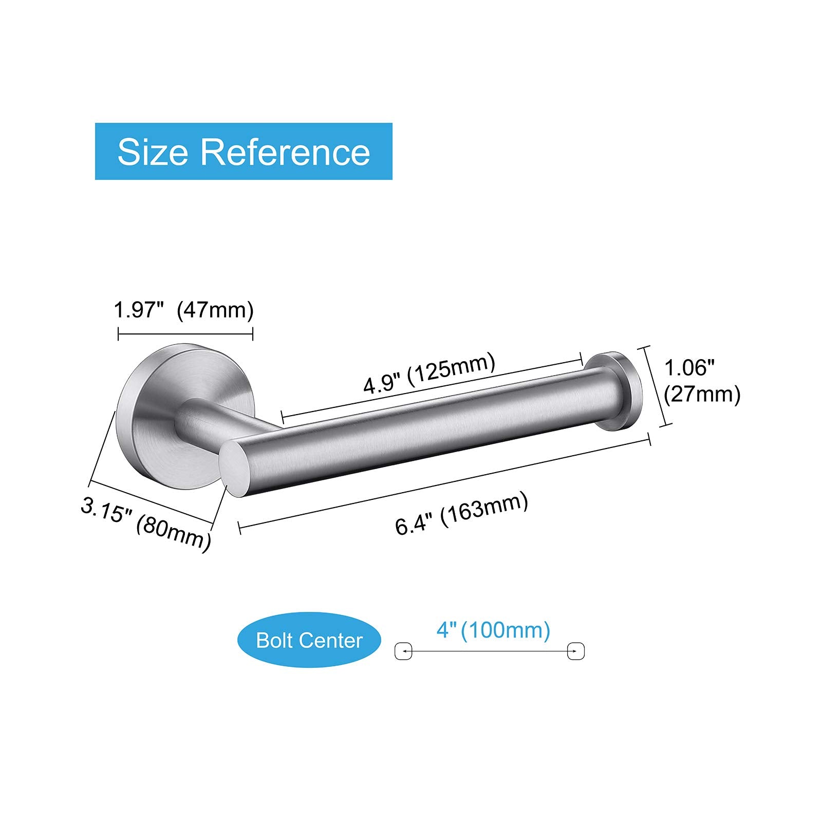TASTOS Brushed Nickel Toilet Paper Holder SUS304 Stainless Steel  Modern Round Tissue Roll Holders Wall Mount  Toilet Paper Roll Dispenser Bathroom 5 inch TP Holder for Kitchen Washroom