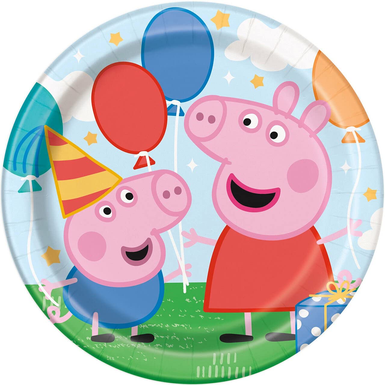 Multicolor Peppa Pig Round Dinner Plates (9'') 8 Count - Eco-Friendly Fun For Kids' Parties And Themed Events