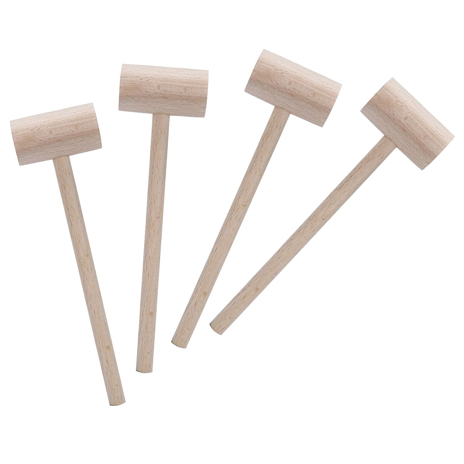 Wooden Crab Mallets Lobster Hammers Seafood Crackers, Beechwood, Set Of 4
