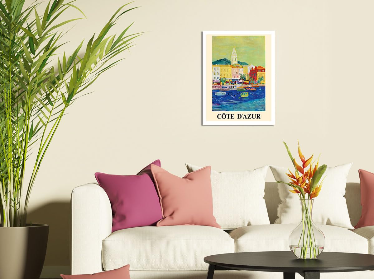Cte D'Azur (French Riviera) - Saint Tropez Port - French National Railway - Vintage Railroad Travel Poster By Roger Bezombes C.1