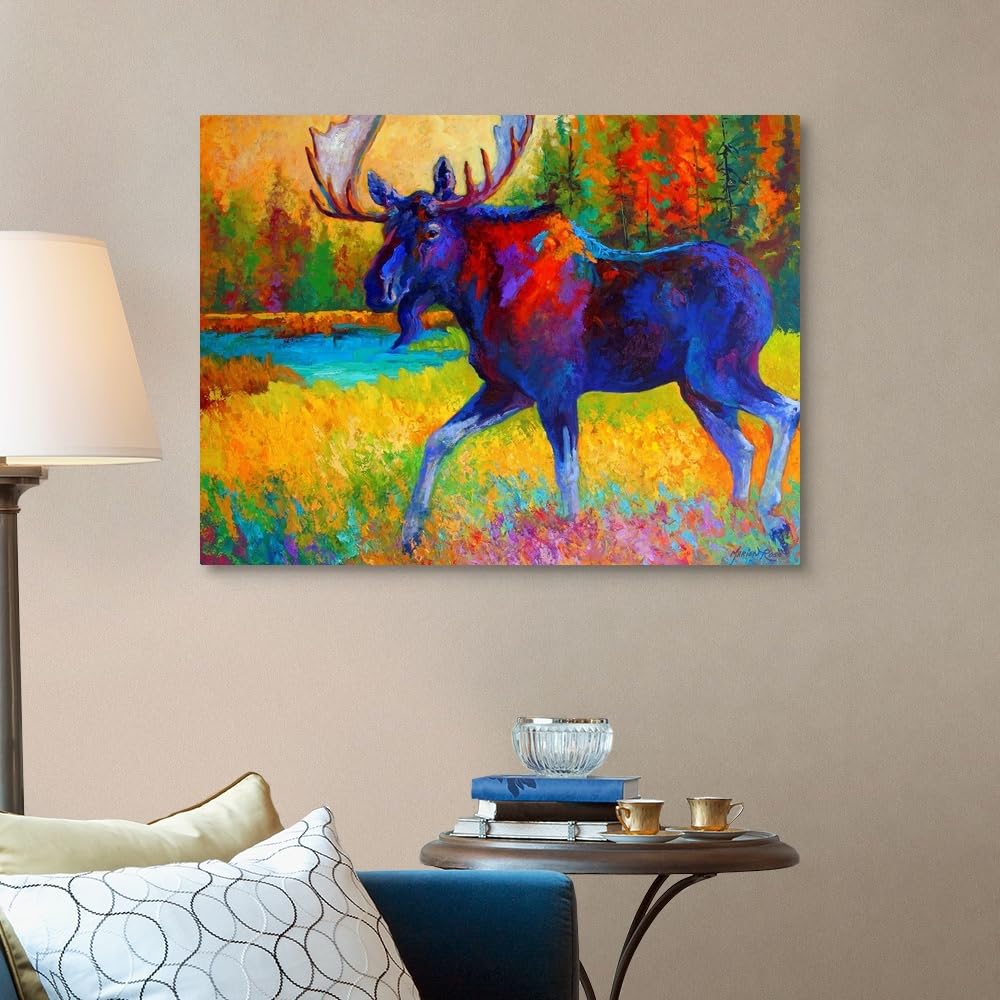 Canvas On Demand Majestic Moose Canvas Wall Art Print By Marion Rose, Home Decor, Wildlife Artwork, 40''X30''