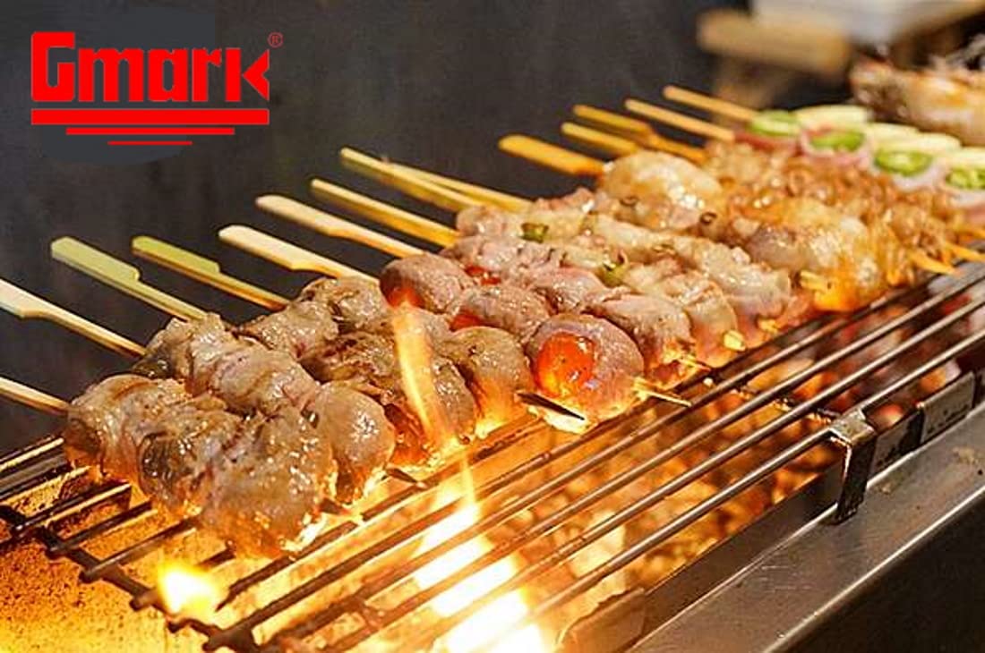 Gmark 7'' Bamboo Paddle Skewers 100 Ct, Natural Bamboo Paddle Picks, Bbq Picks Gm1032A