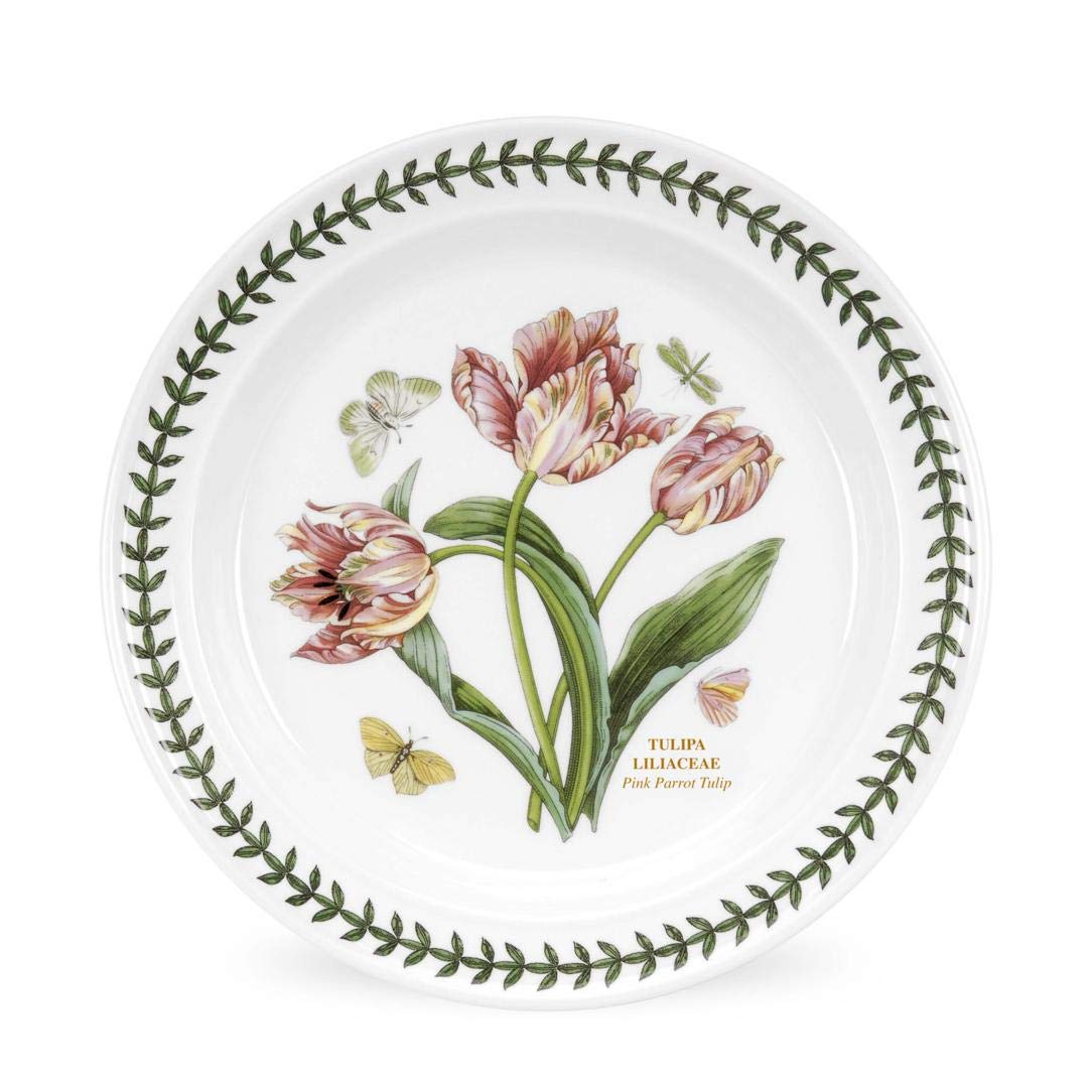 Portmeirion Botanic Garden 8.5'' Salad Plates - Set Of 6 | Assorted Floral Motifs | Fine Earthenware | Chip Resistant Glaze | Di
