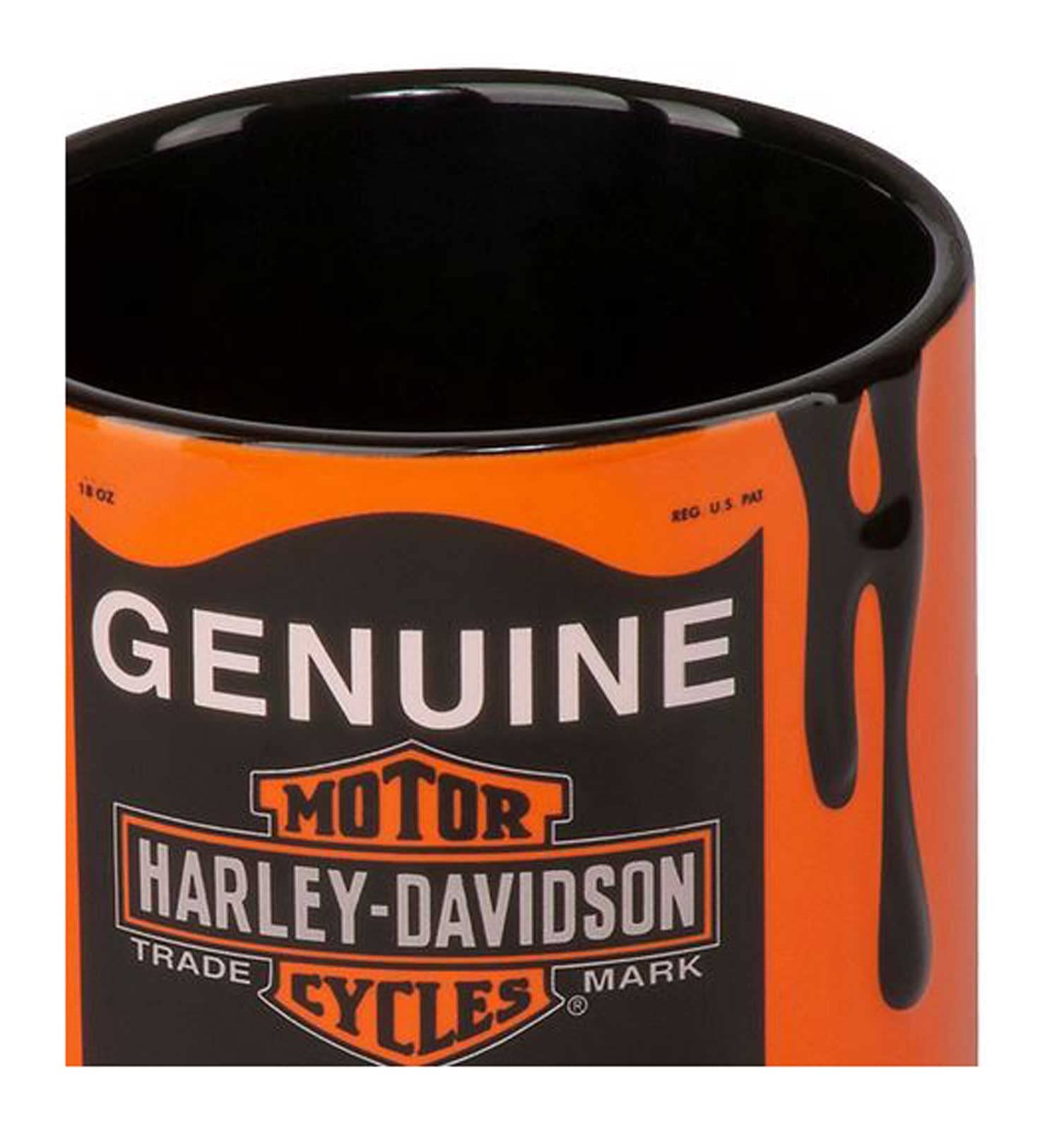 Harley-Davidson Oil Can Bar & Shield Logo 18 oz. Ceramic Coffee Mug - Orange