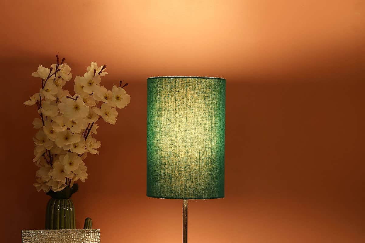 Btr Crafts Teal Cylinder Lamp Shade, Decorative Light Lamp For Living Room, Home, Bedroom, Suitable For Medium Table & Floor Lam