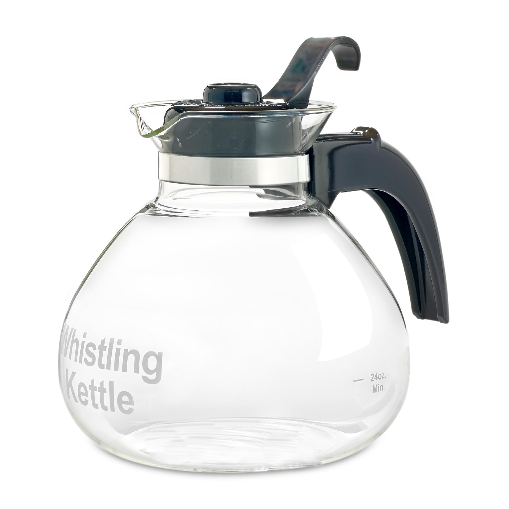 Borosilicate Glass Stove Top Whistling Tea Kettle - 12 Cup/48Oz Capacity - Bpa-Free - German Made Glass Kettle For Gas, Electric