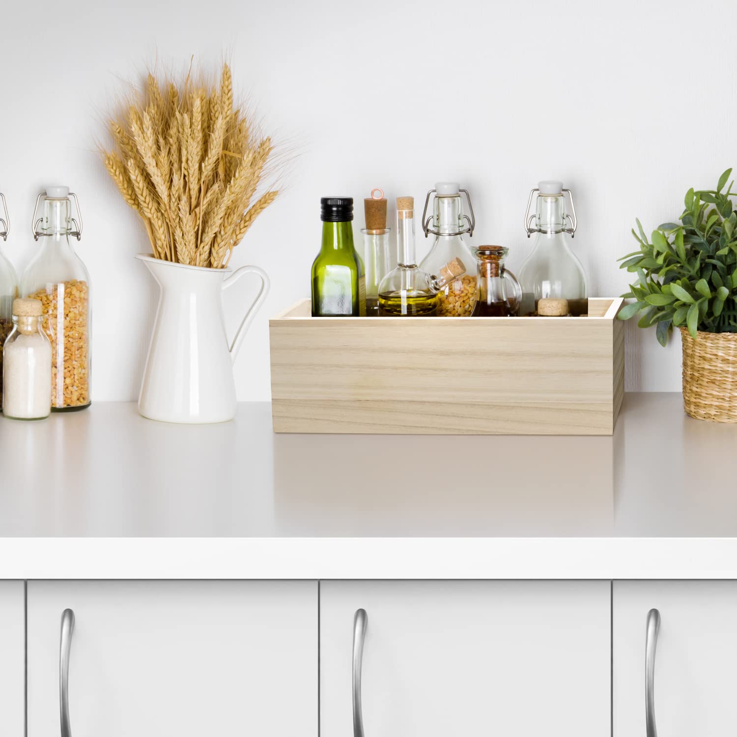 Sorbus Unfinished Wood Crates - Organizer Bins, Wooden Box for Pantry Organizer Storage, Closet, Arts & Crafts, Cabinet Organize