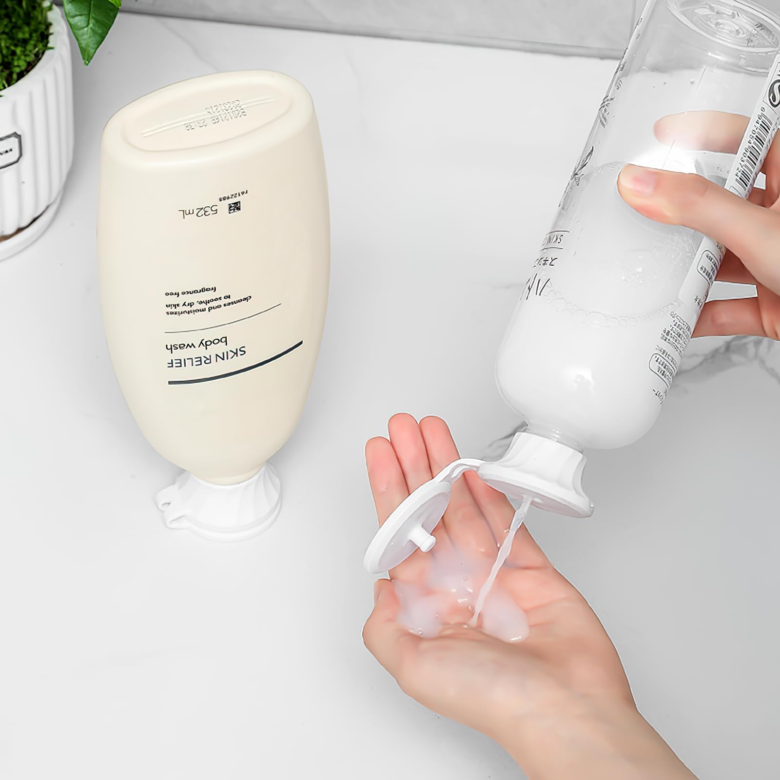 Beavorty 3Pcs Flip It Bottle Emptying Kit, Bottle Emptying Cap, Caps With 3 Sizes, Dispenser Cap For Home And Bathroom Accessori