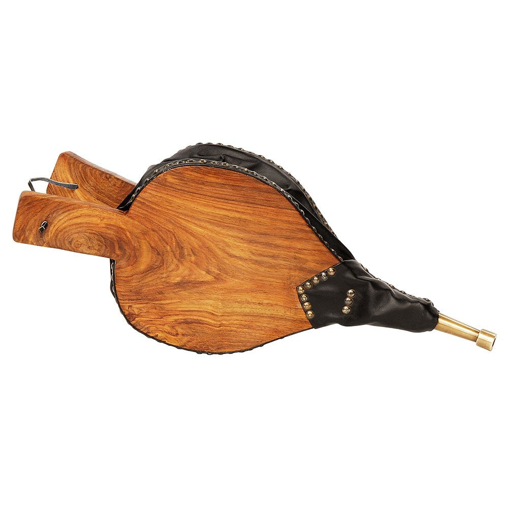 Minuteman International Lodge Fireplace Bellows, Natural Wood, Black and Brass