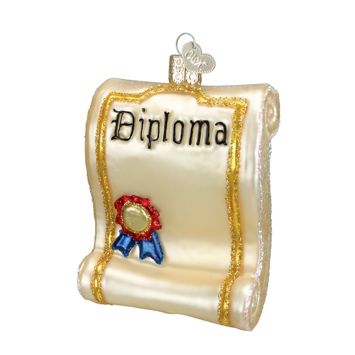 Old World Christmas Teacher Gifts Blown Ornaments for Christmas Tree Diploma Glass