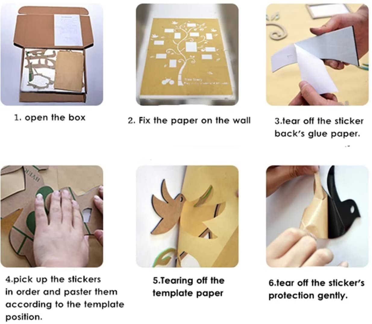 3D Tree Wall Stickers - Diy Tree And Birds Wall Decals Family Couple Tree Stickers Murals Wall Decor For Living Room Bedroom Tv