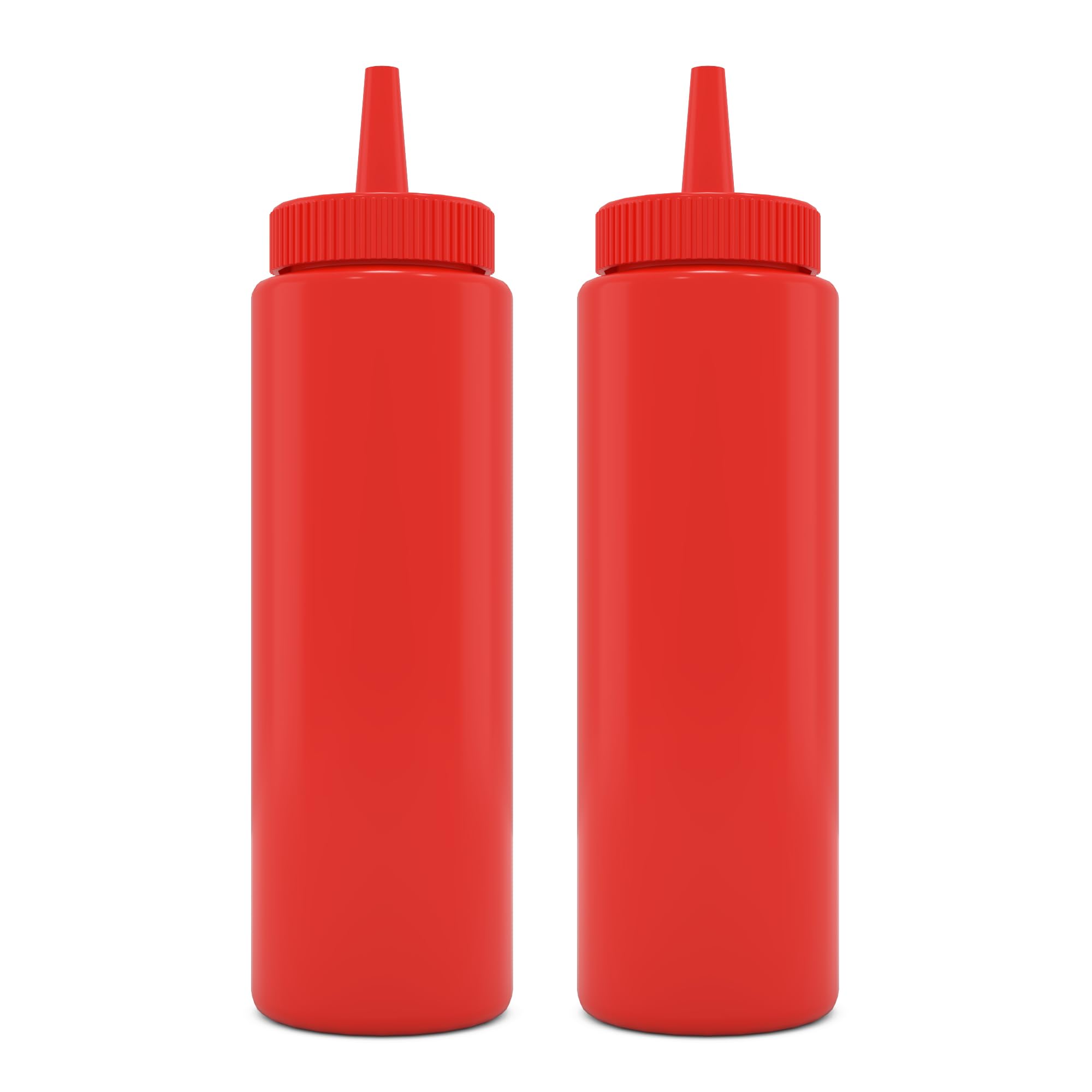 Brightfrom Condiment Squeeze Bottles, Red 8 Oz Empty Squirt Bottle With Wide Neck - Great For Ketchup, Mustard, Syrup, Sauces, D