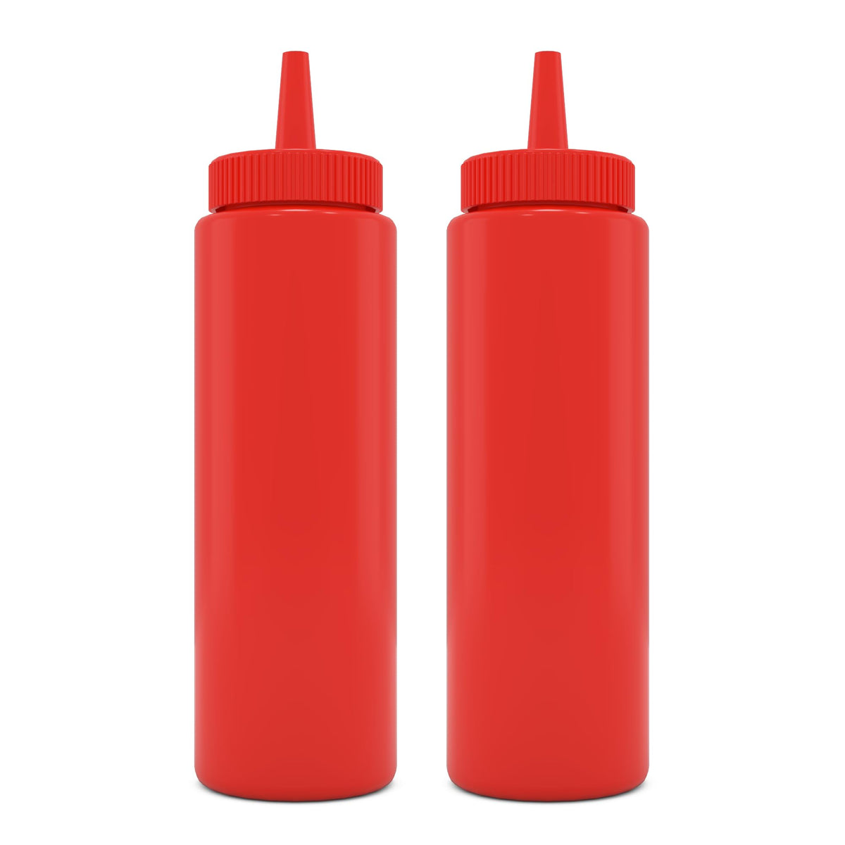 Brightfrom Condiment Squeeze Bottles, Red 8 Oz Empty Squirt Bottle With Wide Neck - Great For Ketchup, Mustard, Syrup, Sauces, D
