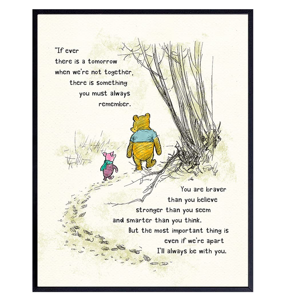 Winnie Pooh Wall Art - Kids Wall Art - Boys Room, Baby Nursery Decor - Girls Bedroom Print - Wall Decor for Toddlers - Always Re