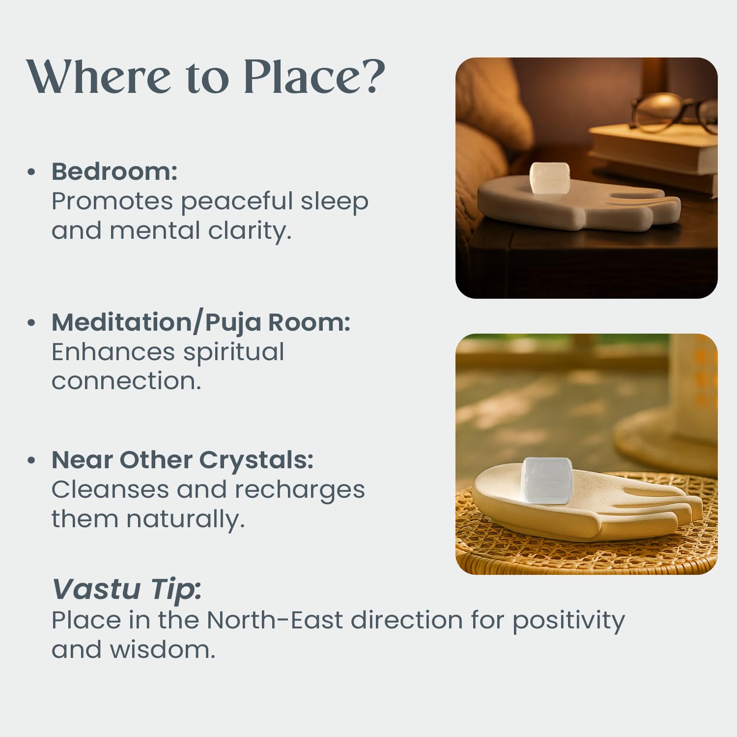 Astrotalk Selenite Tumble | Purifies Aura, Cleanses Other Crystals & Brings Peace | Vastu Items for Home Decor, Office Table Decoration Items | Showpiece for Living Room Decor | Gift for Man & Woman