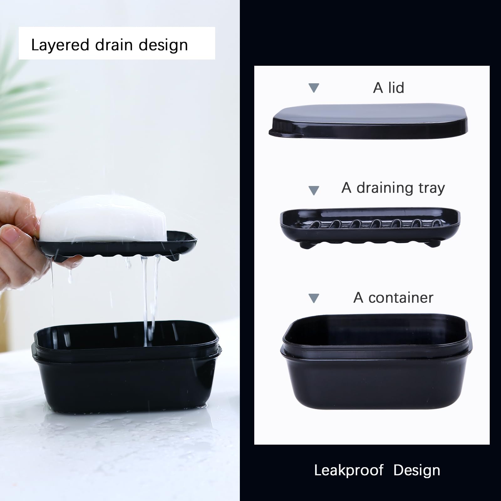 1 Pack Soap Travel Container Portable Soap Case Leakproof Soap Box Soap Saver Dish With Cover Plastic Soap Bar Holder For Campin