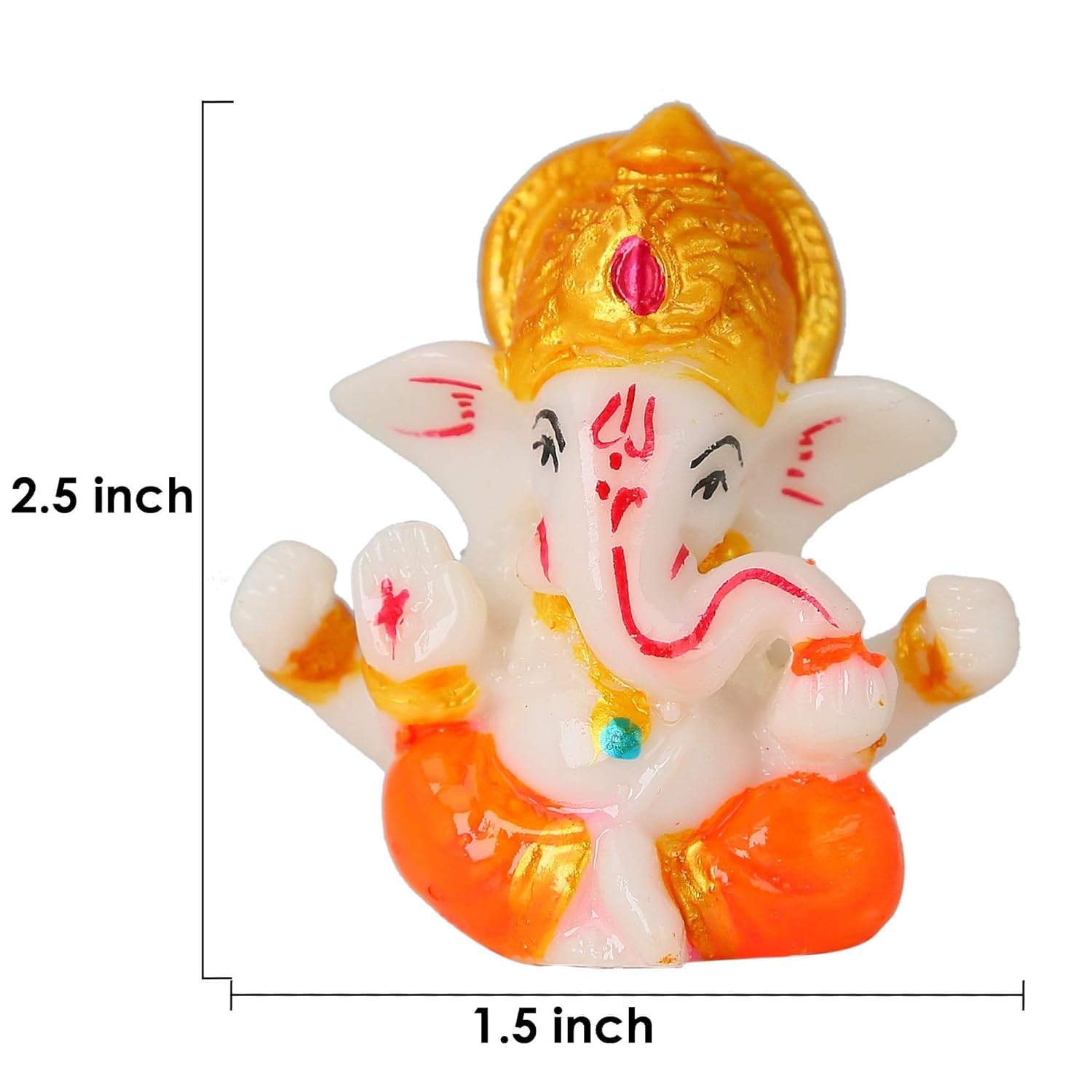 Rr Crafts Lord Ganesh Idol For Car Dashboard - Small Ganesh Idol | Ganesh Ji Murti | Cute Ganesha | Ganesh Idol Showpiece For Ho