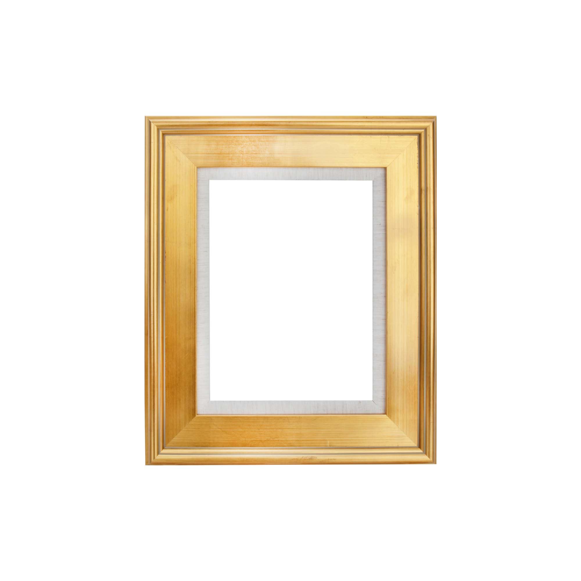 Creative Mark Elegant Plein Aire Gold Frame with Linen Liner, 9x12 Ornate Open Back Picture Frames, No Glass or Backing, Gessoed