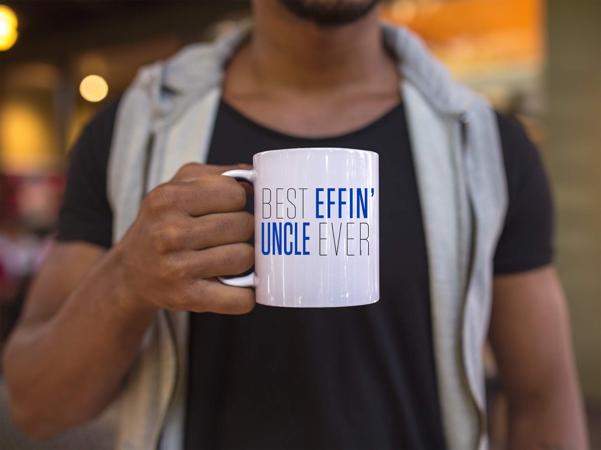 Veracco Best Effin ' Uncle Ever - White Ceramic Coffee Mug Tea Cup Funny Birthday Gifts For Him (White, Ceramic)