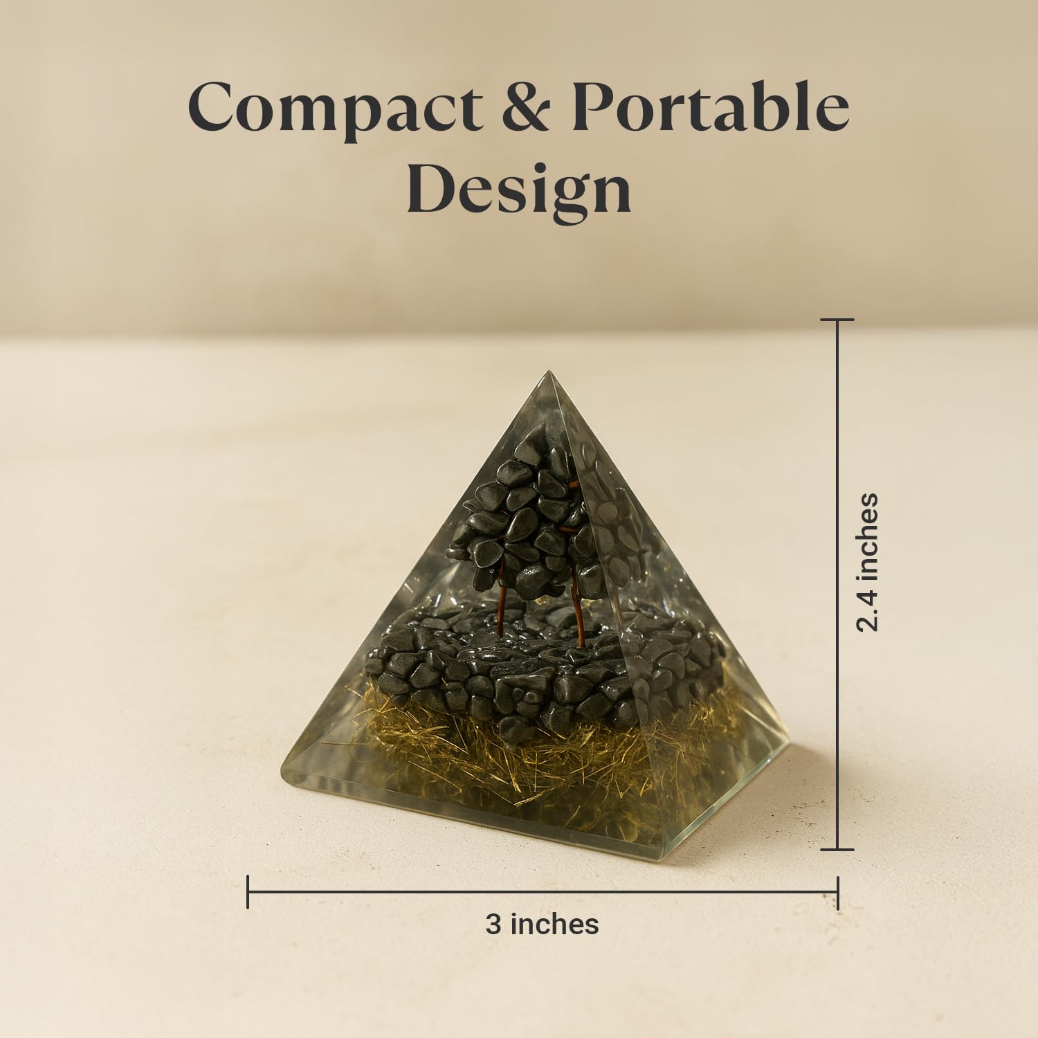 Astrotalk Pyrite Money Magnet Pyramid | Pyrite Stone Infused Vastu Pyramid for Wealth & Abundance | Vastu Items for Home & Office | Attracts Prosperity, Success & Positive Energy