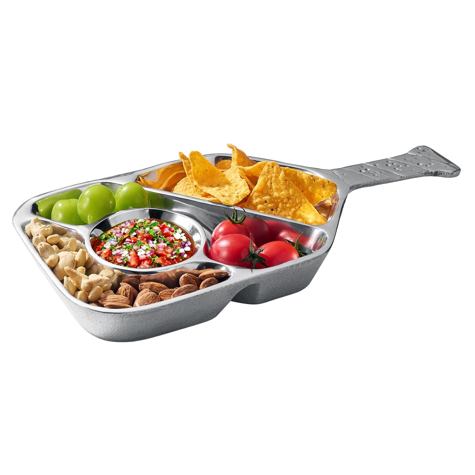 Silver Pickleball Serving Dish 13.7 Inch – Modern Decorative Tray with Heavy Polished Finish