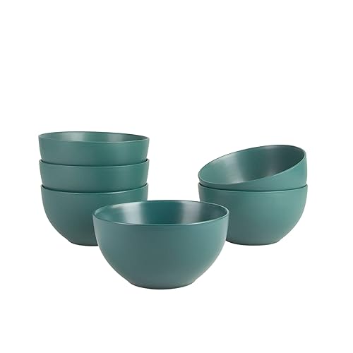 10 Strawberry Street Wazee Matte 5516oz cereal Bowl, Set of 6, Emerald green