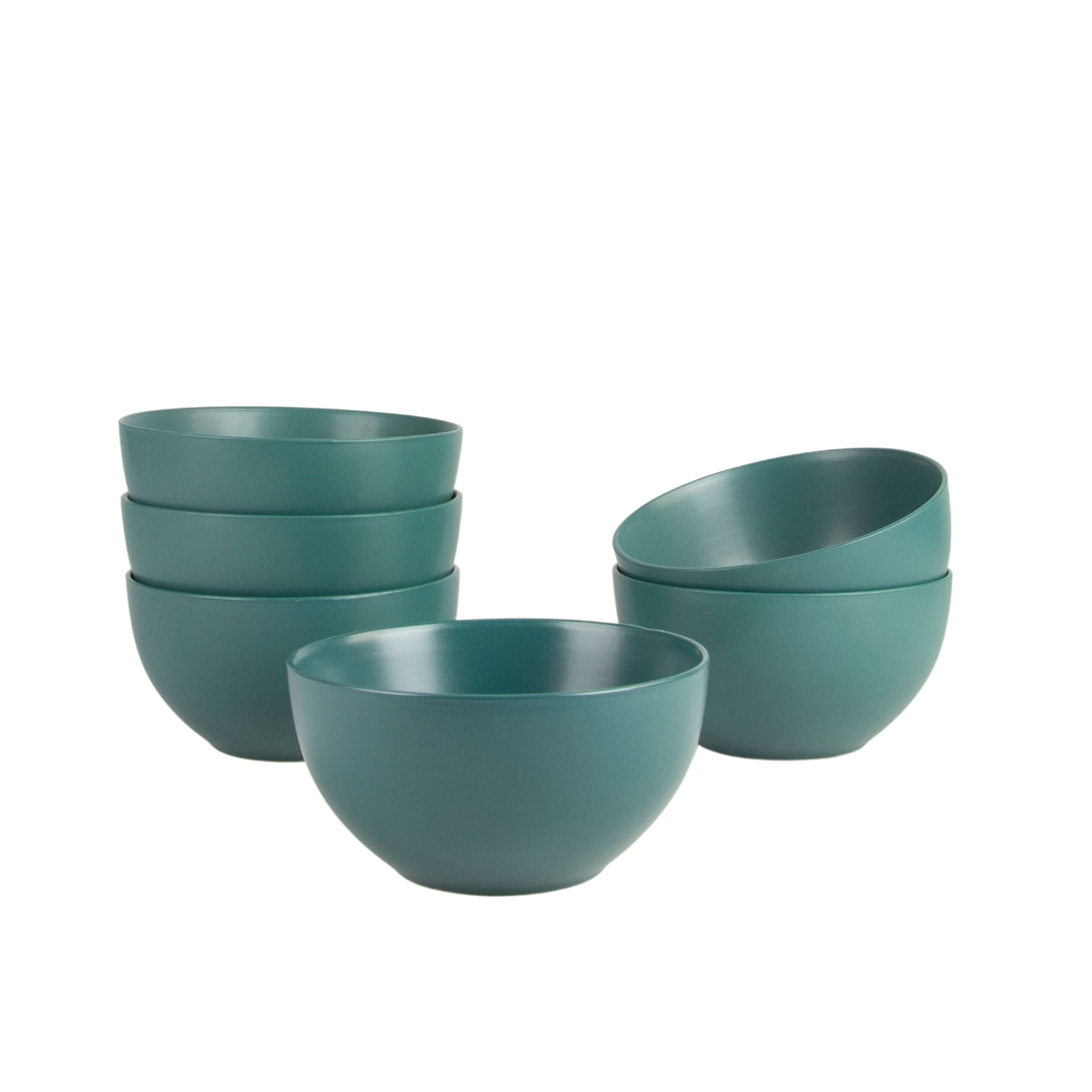 10 Strawberry Street Wazee Matte 5516oz cereal Bowl, Set of 6, Emerald green