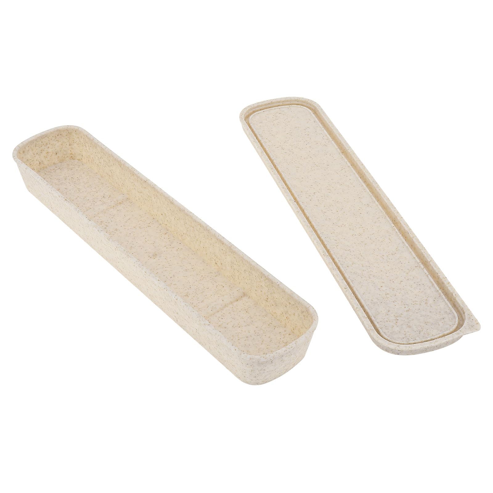 OriGlam 1pcs Portable Flatware Box Travel Tableware Storage Case Box  Utensil Case Flatware Storage Box for Cutlery Kit (Beige)