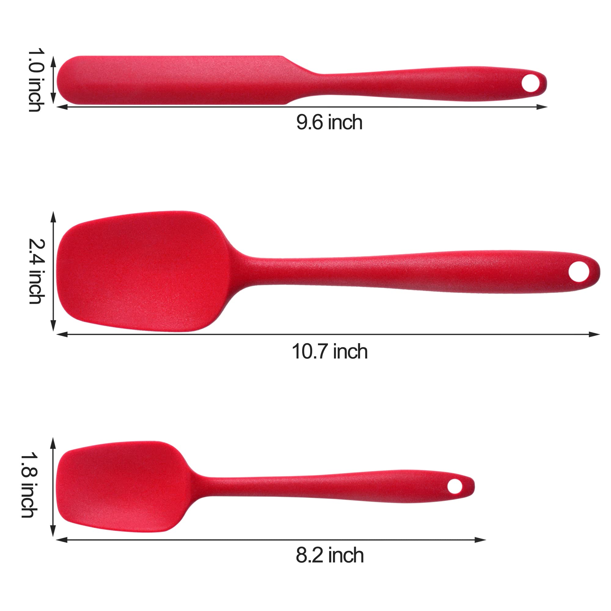 Maxdare Silicone Spatulas And Spoon Set, One-Piece Design Heat Resistant Dishwasher Safe Kitchen Utensil For Baking Cooking Stir