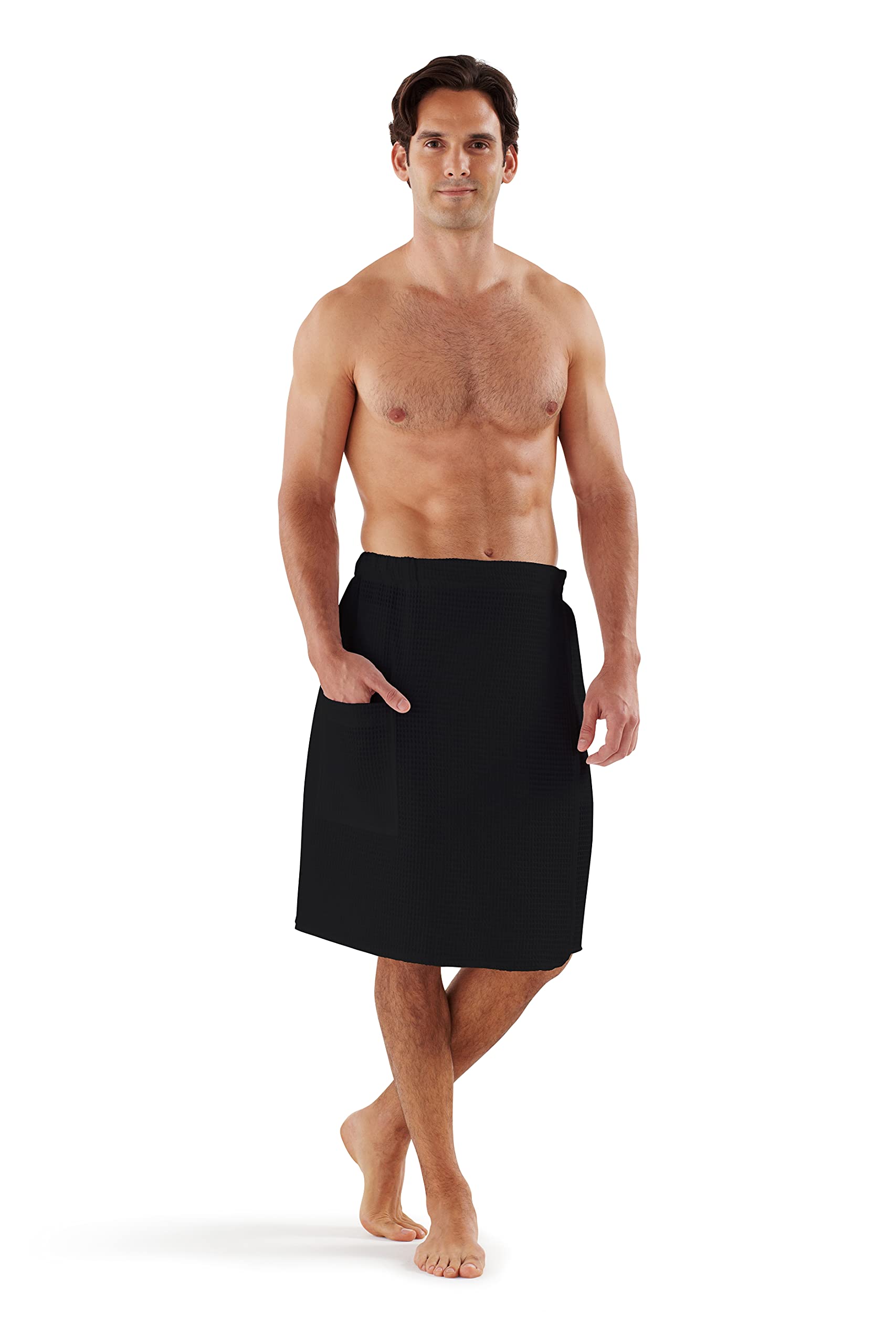 Boca Waffle Shower Wrap, Lightweight Mens Sauna Towel Wrap For Home, Spa Or Gym - Secure & Adjustable