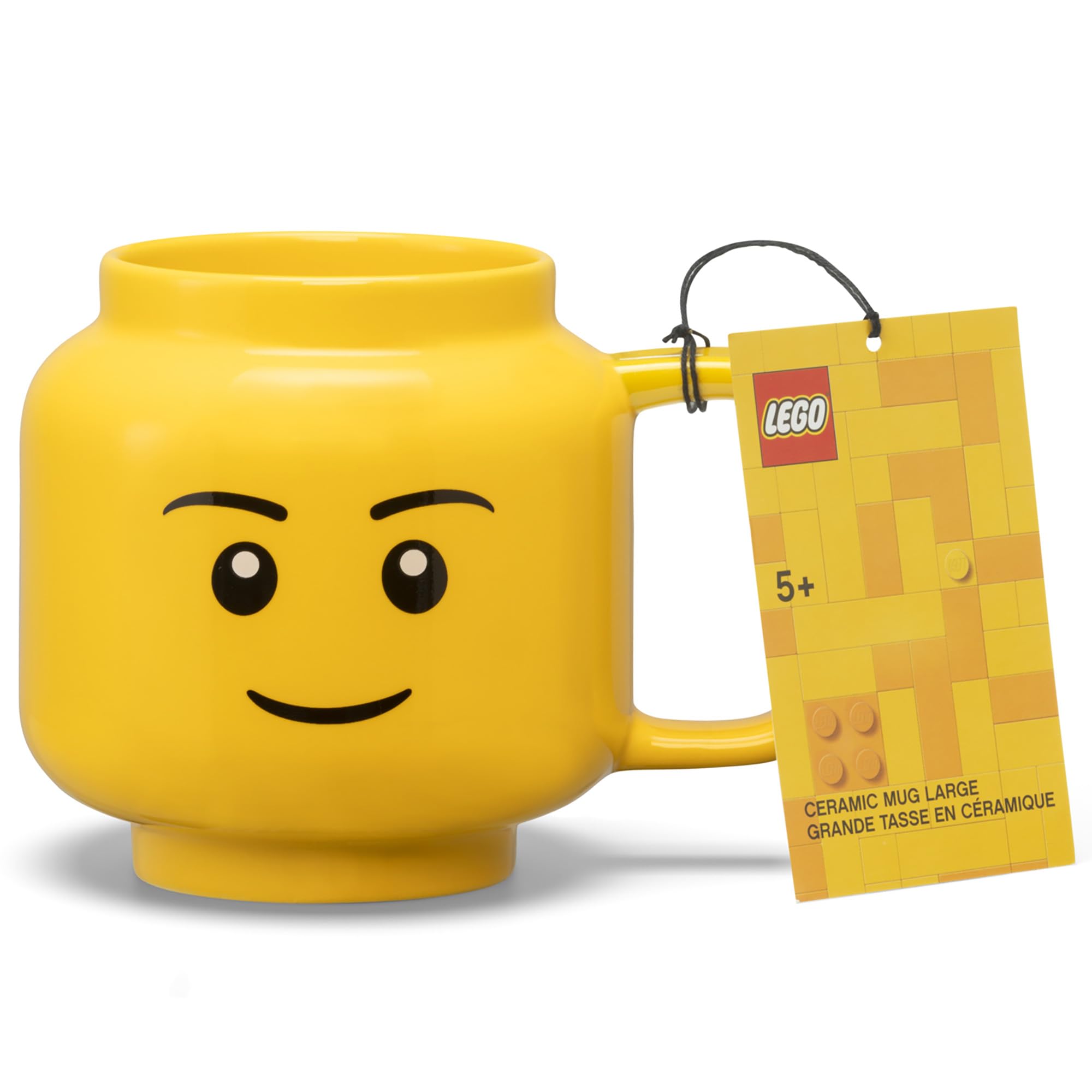 LEGO Room Copenhagen Ceramic Mug  17.9oz Yellow Minifigure Head Coffee Cup