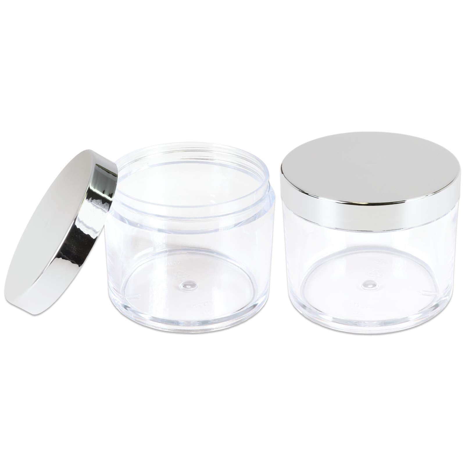 Beauticom 4 Oz. (120G/120Ml, Quantity: 6 Pieces) Thick Wall Round Leak Proof Clear Acrylic Jars W/Lids For Beauty, Cream (6 Piec