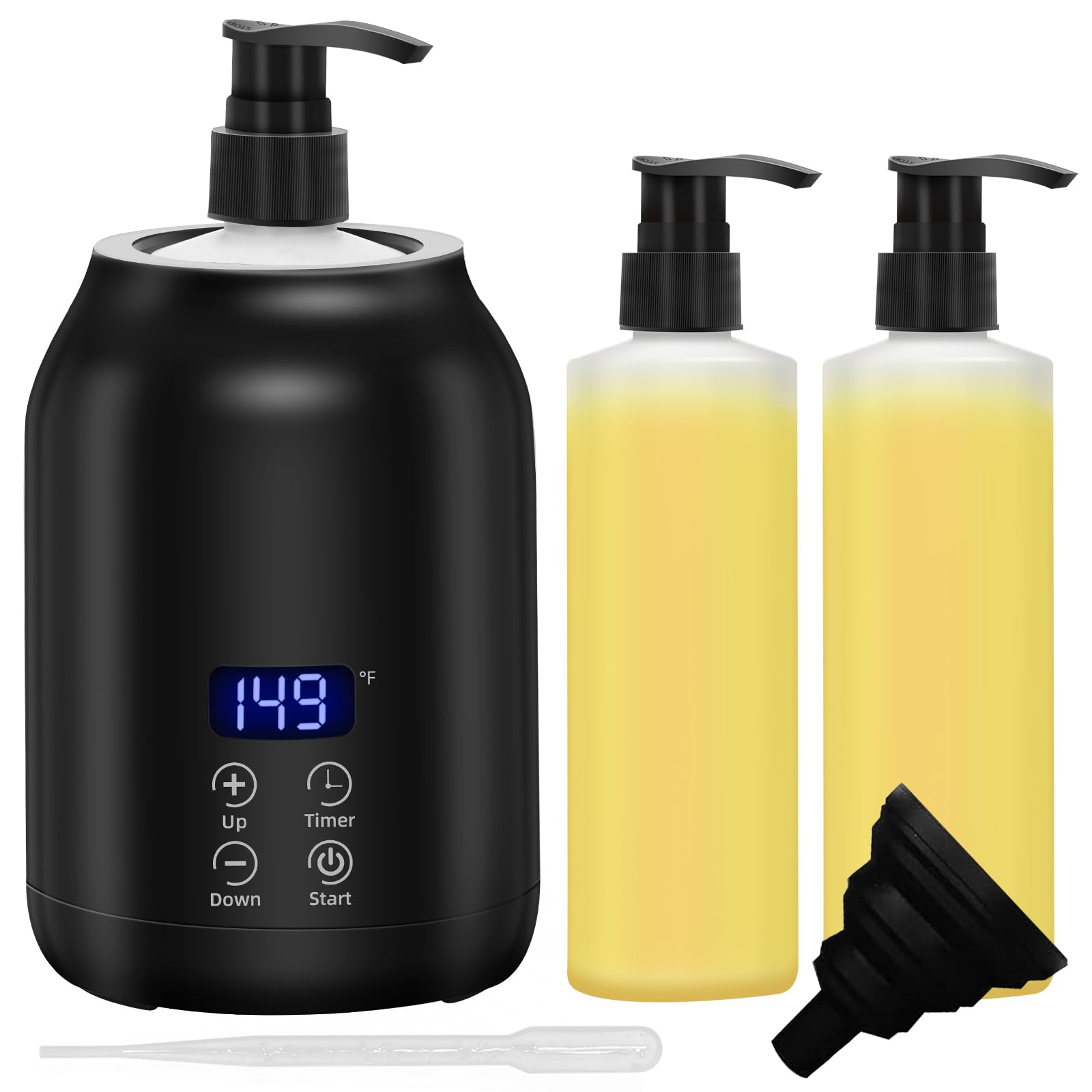 Massage Oil Warmer, Yofuly Electric Massage Oil Digital Heater With Two Oil Bottles, Portable Body Lotion Warmer Cream Heated Di