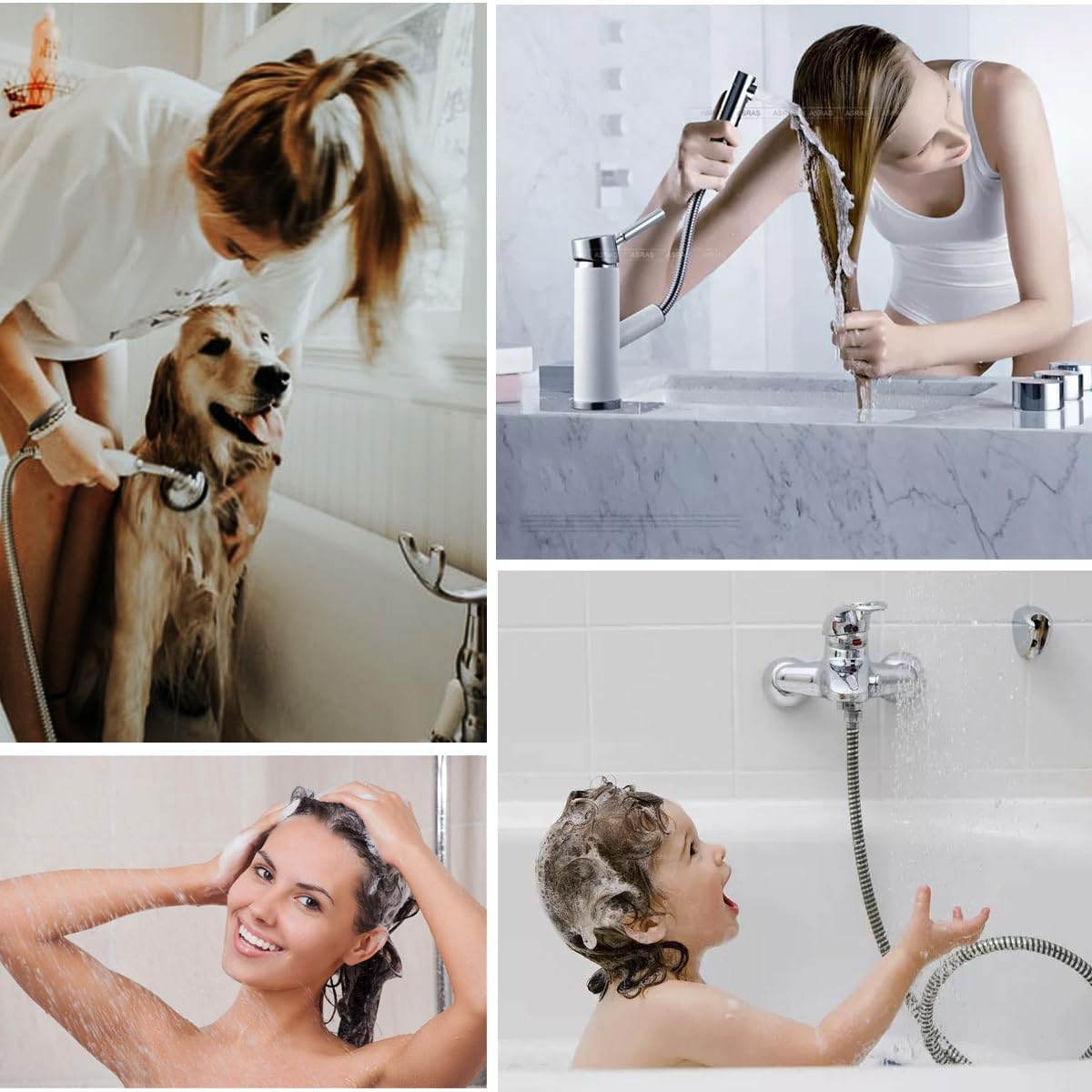 Seatery 2PCS Shower Hair Drain Catcher - Stainless Steel & Silicone, Black, Model SHR-HC-2-B, Perfect for Bathroom Sinks & Floor Drains