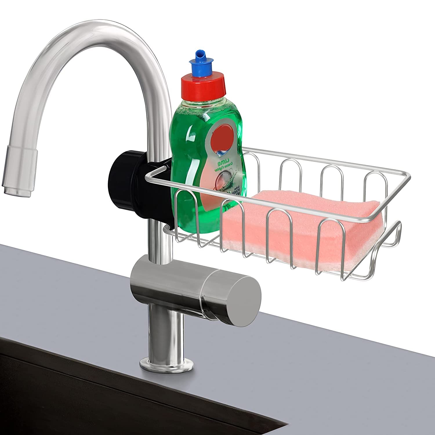 Starxdeal Adjustable Faucet Storage Rack Under Sink Organizer For Kitchen Bathroom  Stainless Steel Rag Draining Soap Holder Sh