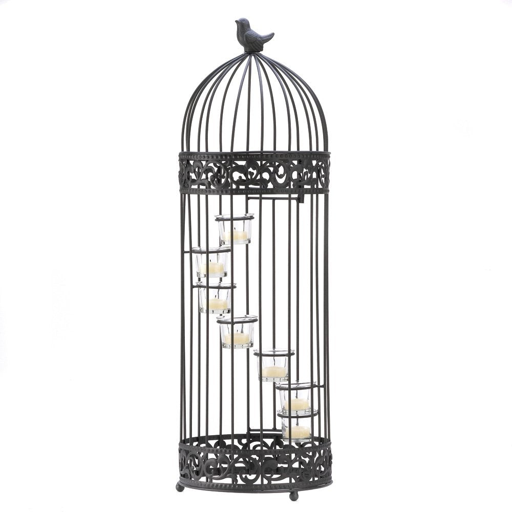 Accent Plus 57071808 Birdcage Spiral Candle Stand, No Size, Black
