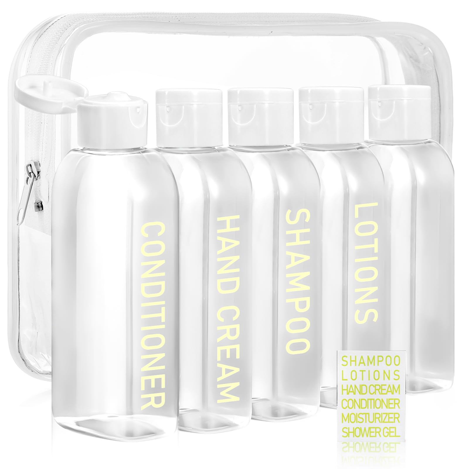 Cheodin Travel Shampoo Bottles 5 Pcs 3.4Oz Tsa Approved Travel Bottles For Toiletries Travel Size Bottles Leak Proof Empty Lotio