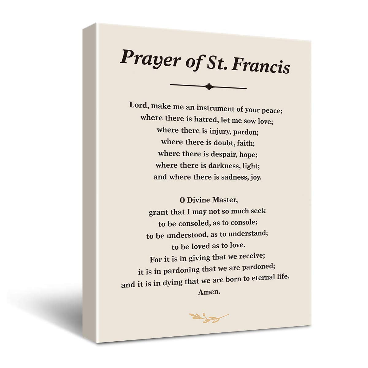 Inspirational Prayer Of St. Francis Quote Saint Francis Peace Prayer Poster Canvas Wall Art Painting Ready To Hang For Homebedro