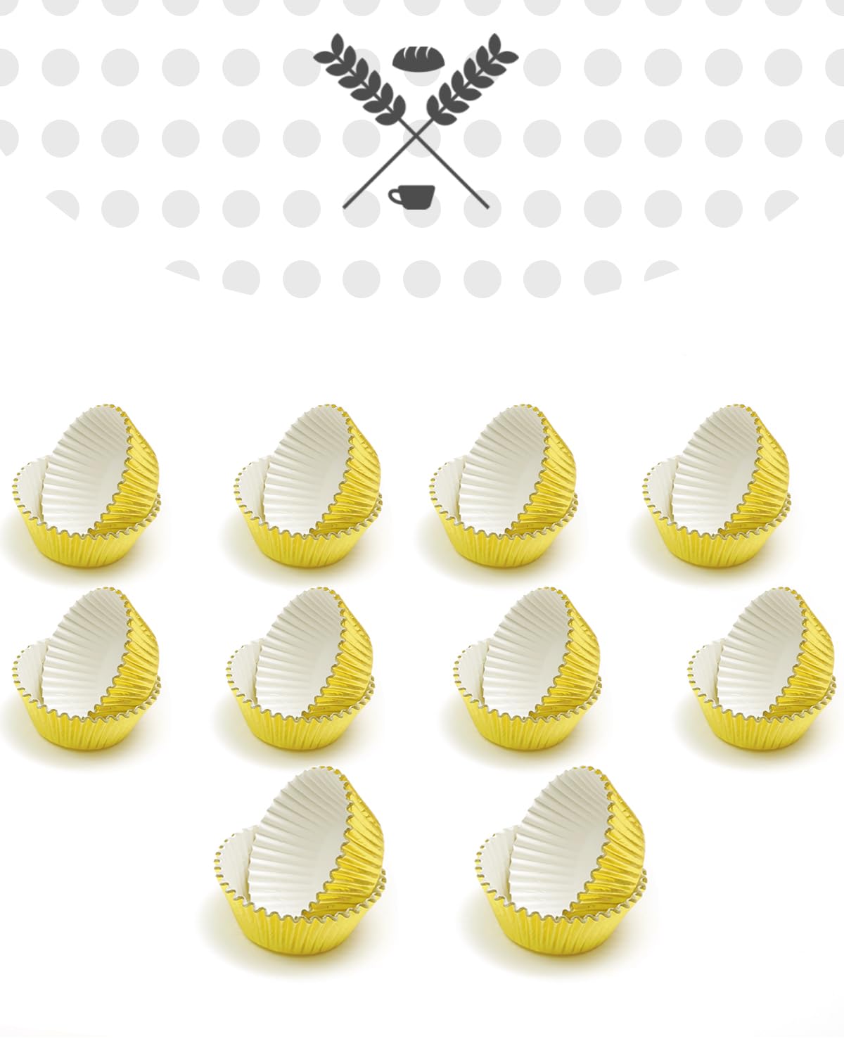 Qiqee Gold Foil Cupcake Liners For Baking 300 Count Baking Cups Thick & Sturdy, Oil Resistance,Muffin Liners Paper(Standard Size