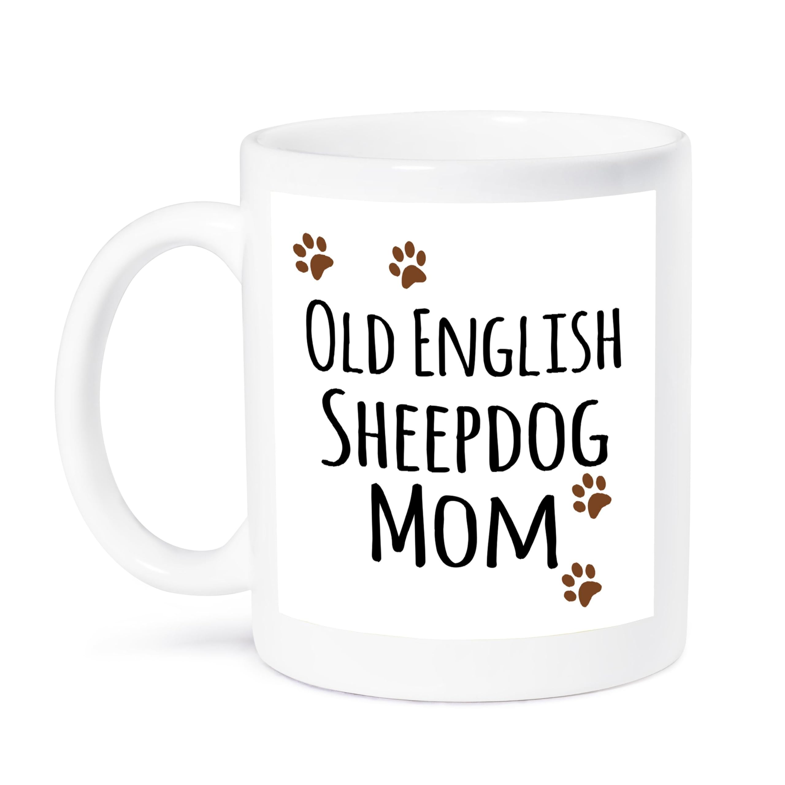 3dRose Old English Sheepdog Mom Mug, 11 oz, Ceramic