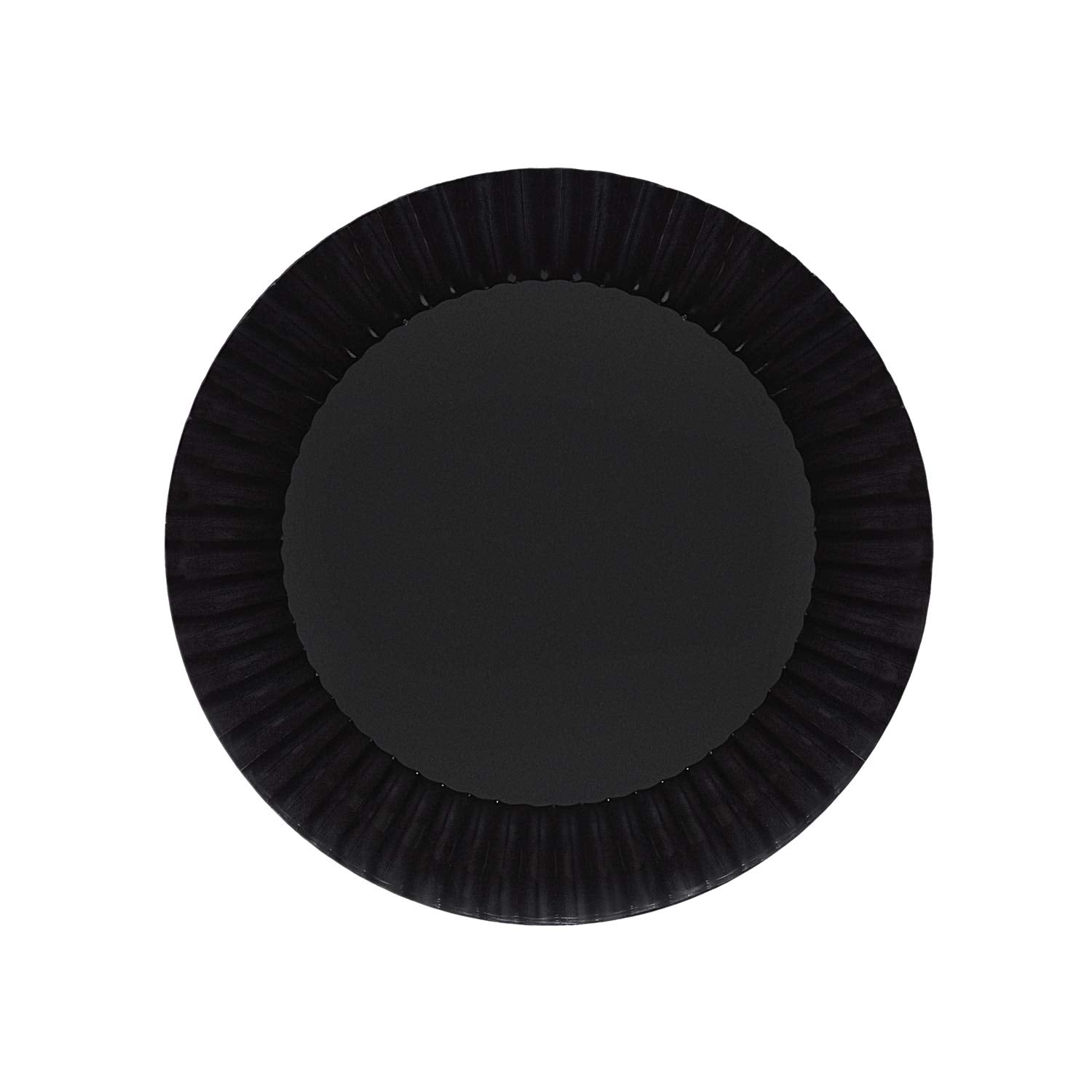 Party Essentials Deluxe Quality Hard Plastic 70 Count Round Party/Dessert Plates, 6-Inch, Black