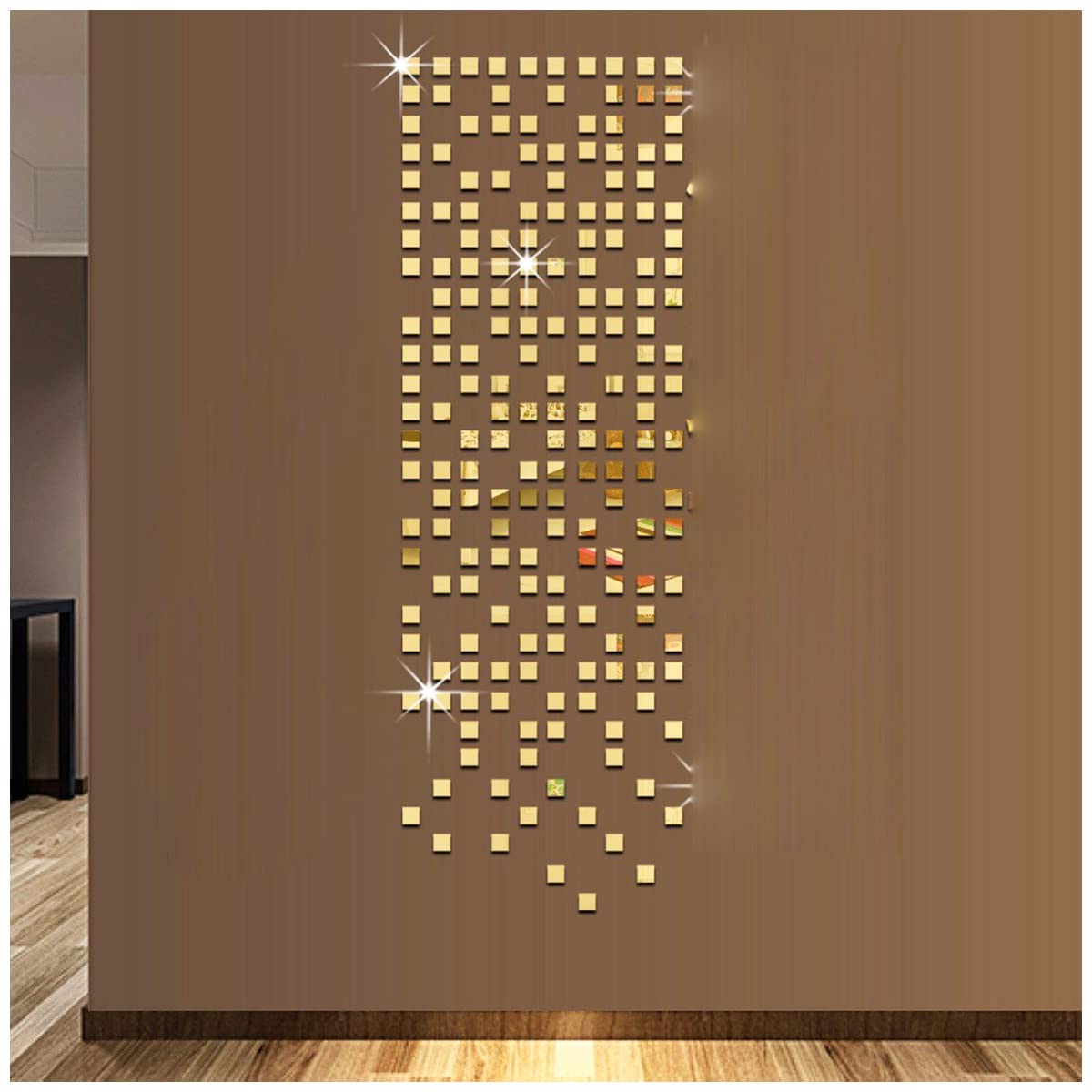 Wall1ders 200 Squares 3 cm, Mirror Stickers for Wall, Acrylic Mirror Wall Decor Sticker, Wall Mirror Stickers, Acrylic Stickers,