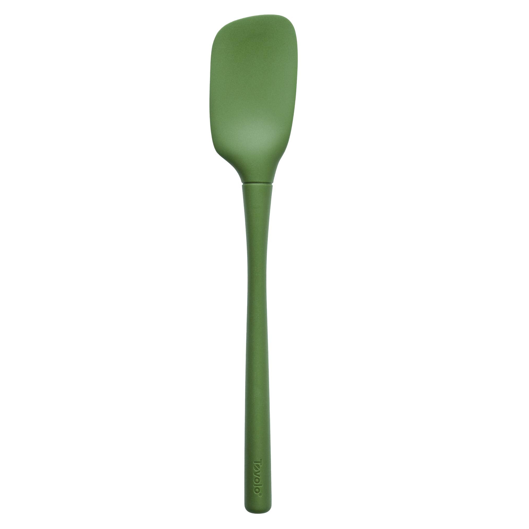 Tovolo Spoon Spatula Spoonula All Silicone Ergonomic Handle Grip Pesto Green, Silicone Scoopula Kitchen Utensil Non Scratch Easy