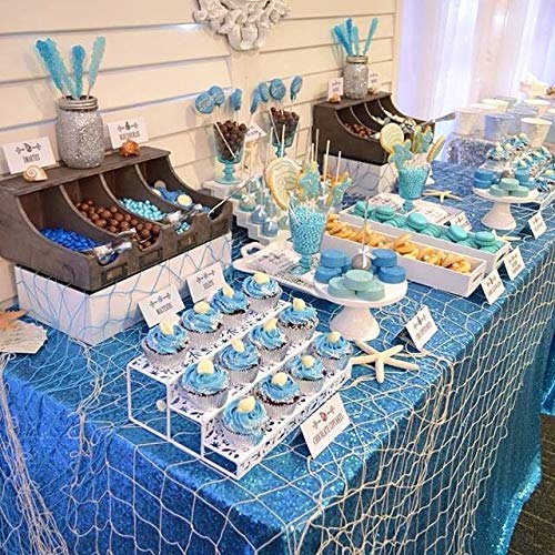Queendream Aqua Blue Tablecloth 60 X 102 Inch Sequin Tablecloth For Party Decorations Glitter Tablecloth For Bridal Baby Shower