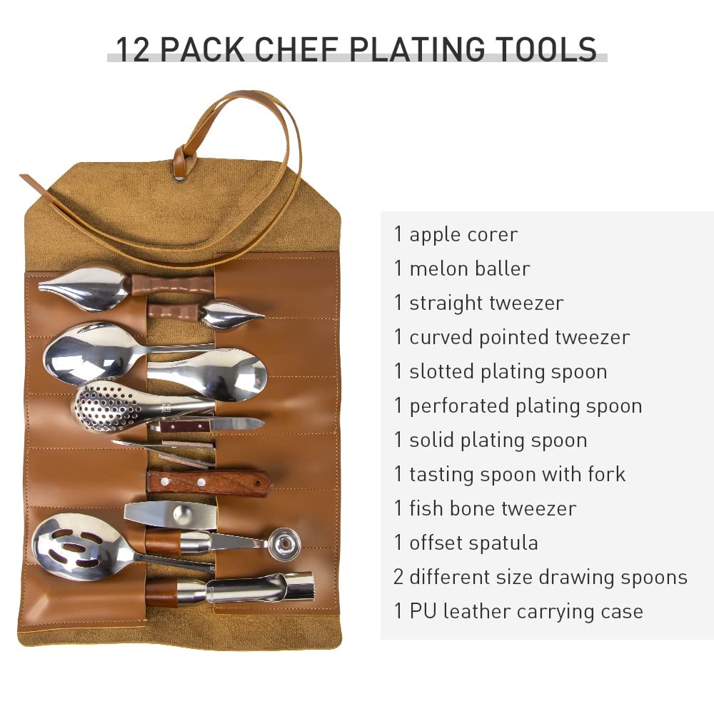 Duebel 13 Piece Professional Chef Culinary Plating Kit - Stainless Steel Culinary Plating Tool Set For Perfect Presentation
