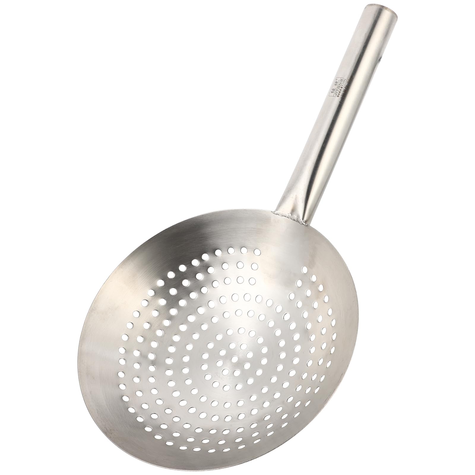 Slotted Spoon Stainless Steel, 16.9 Inch Heavy Duty Skimmer with Handle, Kitchen Strainer Ladle for Kitchen, Diameter 9.4 Inches