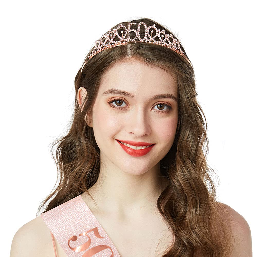 '50 And Fabulous'' Sash & Rhinestone Tiara Set - 50Th Birthday Sash 50 Birthday Gifts Party Favors