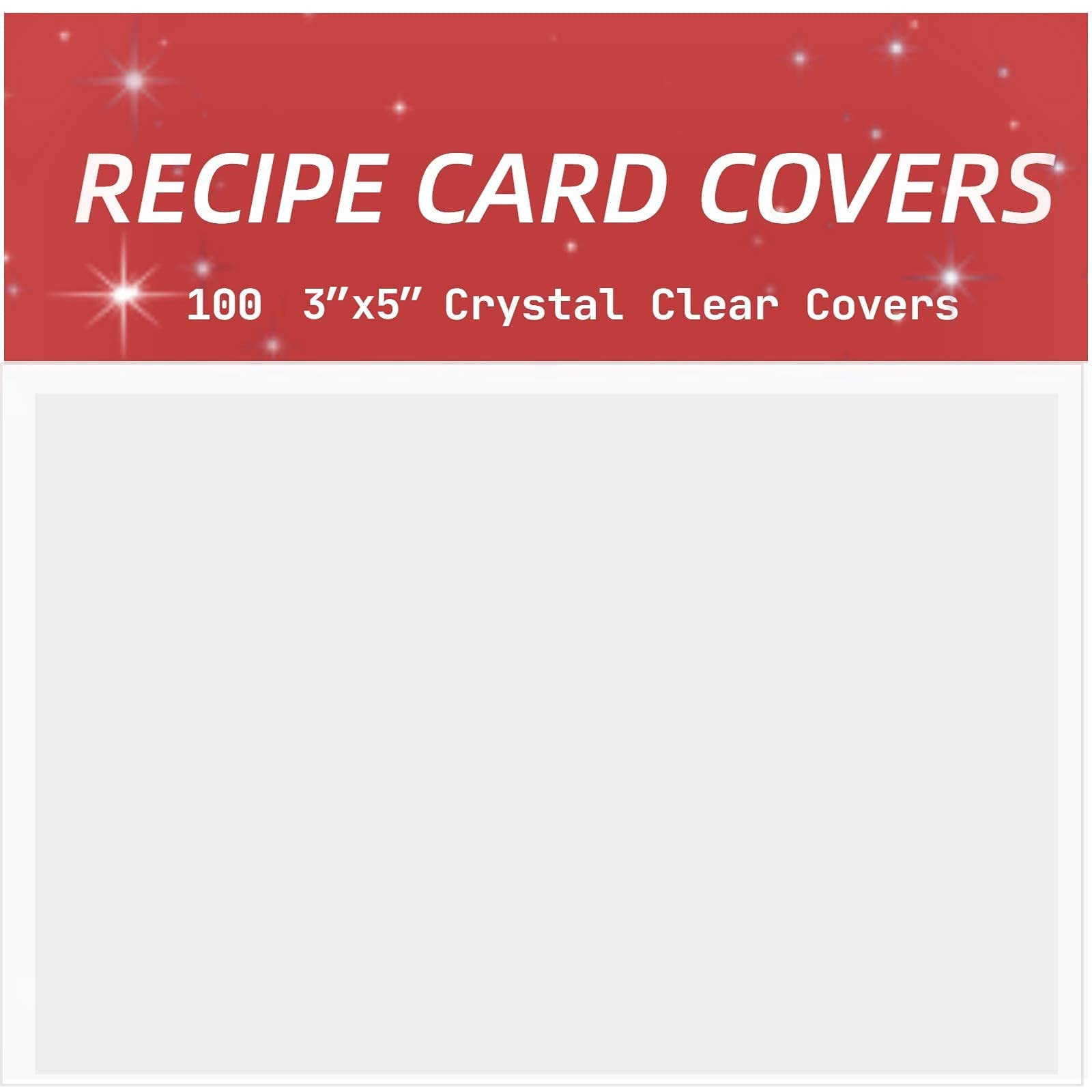 Vovoo 3x5 Recipe Card Protectors 100 Count Recipe Card Covers Index Card Sleeve